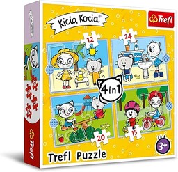 Trefl Dzień Kici Koci Puzzle 4 w 1