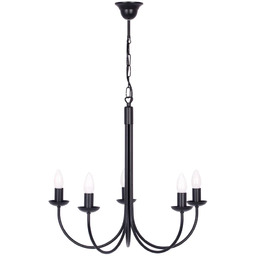 Lumes Czarny pięcioramienny żyrandol świecznik - A749 K3-L71