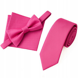 Zestaw krawat + mucha + poszetka - ciemny