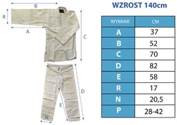 ENERO KIMONO JUDO AIKIDO 140 CM