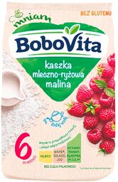 BoboVita Kaszka mleczno-ryżowa, malina, bezglutenowa, po 6 miesiącu,