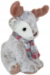 Maskotka Renifer Łoś Świąteczny tradycyjny - 27cm