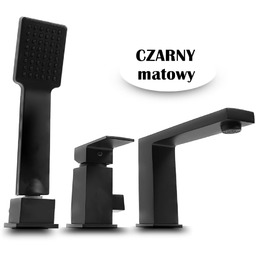 TERZO Bateria Wannowa 3 Otworowa CZARNA