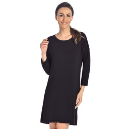 Koszula nocna z długim rękawem Rosalie czarna, Teyli