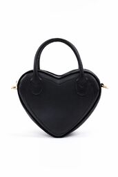 Black Heart Shaped Faux Leather Zipper Bag Single