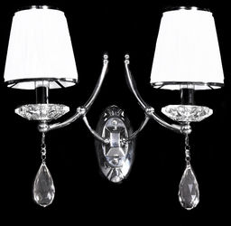 LAMPA ŚCIENNA KINKIET KRYSZTAŁOWY CHROMOWANY DOMINNI W2