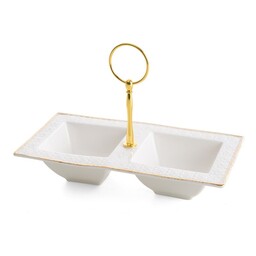 Eurofirany Misa ceramiczna Olivia 23x23x5 biała złota 01