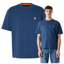 HUGO BOSS T-shirt Męski Bawełniany Niebieska Koszulka Oversize