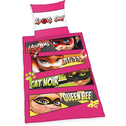 Herding Komplet pościeli Miraculous, poszewka na poduszkę 80