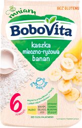 BoboVita Kaszka mleczno-ryżowa, banan, bezglutenowa, po 6 miesiącu,