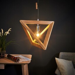 Spot-Light Drewniana lampa wisząca Trigonon