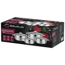 Zestaw garnków Bergamo z pokrywkami 1,2 l +
