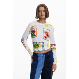 Sweter z tropikalnymi wzorami