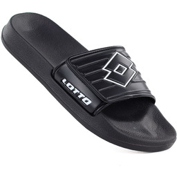 Klapki męskie basenowe lekkie rzep czarne Lotto Flyde