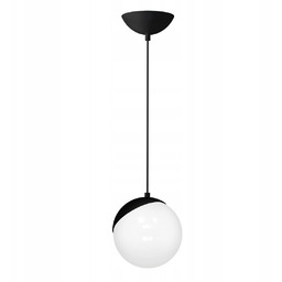 Lampa Wisząca Sfera Czarny Szklany Klosz E14 14x100cm