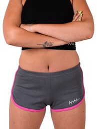 Szorty XS asfalt & fuksja / American Apparel
