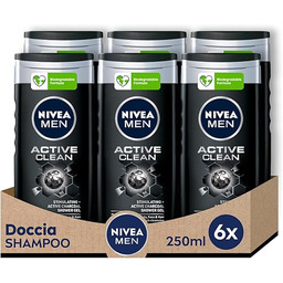 Nivea Active Clean Szampon, 6 x 250 ml