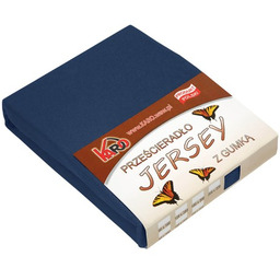 Prześcieradło jersey z gumką 120x200 granatowe P34-120 grube