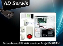 Zestaw alarmowy MICRA GSM LED 3 czujki przewodowe