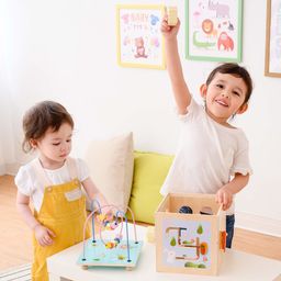 Teamson Kids Przedszkolna Drewniana Kostka Edukacyjna 5