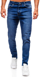 Granatowe spodnie jeansowe męskie regular fit Denley 6710