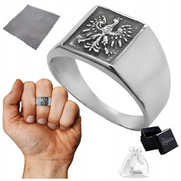 Sygnet męski srebrny patriotyczny z orzełkiem Srebro pr.