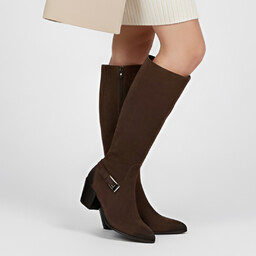 Armodo Czekoladowe Kozaki Eleganckie Buty Damskie