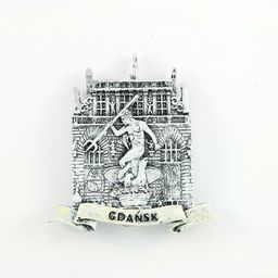 Magnes czarno-biały Gdańsk Dwór Artusa