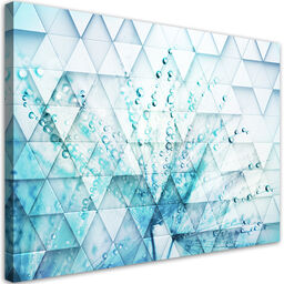 Obraz, Turkusowy dmuchawiec w kroplach rosy 90x60