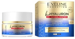 Eveline bioHYALURON 3xRetinol System 50+ Liftingujący Krem-Filler aktywnie