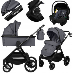 WÓZEK 3w1 GONDOLA SPACERÓWKA FOTELIK I-SIZE WIELOFUNKCYJNY LIONELO