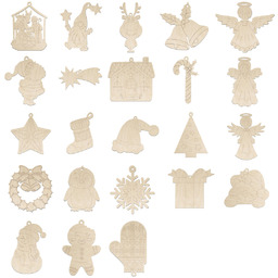 Zawieszki Scrapki Świąteczne Kształty do Malowania SCRAPBOOKING MIX