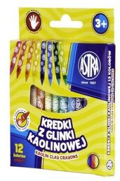 Kredki z glinki kaolinowej 12 kolory Astra 8389