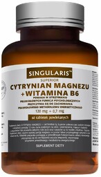 Singularis Superior Cytrynian magnezu + Witamina B6, 60