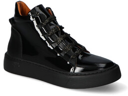 Sneakersy TUOMO 1862 Czarne lakier+lico