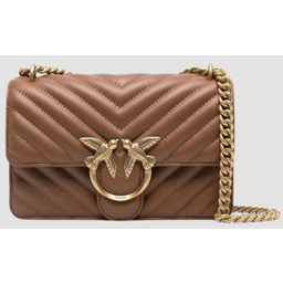 PINKO Brązowa kopertówka damska Love One Mini DC