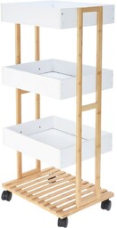 Półka na kółkach Bamboo, biały, 40 x 87,5
