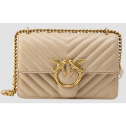 PINKO Beżowa kopertówka damska Love One Mini DC