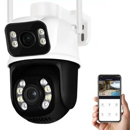 Kamera Podwójna Obrotowa Zewnętrzna Dwa Obiektywy Wodoodporna Ip