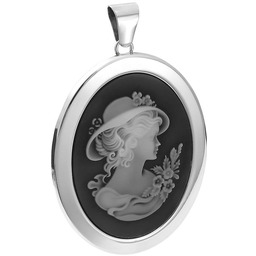 Srebrny wisiorek pr925 zawieszka z wizerunkiem kobiety Kamea
