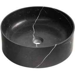 BLOK kamienna umywalka nablatowa, średnica 40cm, czarny matowy