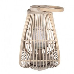 Rattanowy Lampion Beżowy A Clayre & Eef