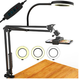 Lampa kreślarska Ring LED Alogy z elastycznym ramieniem
