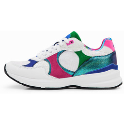 Sneakersy runner w patchworkowy deseń