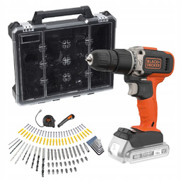 Wiertarko-wkrętarka udarowa Black Decker 18V BCD003 Solo+walizka +akcesoria