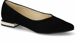 Baleriny Kamex-But 64 Czarne zamsz