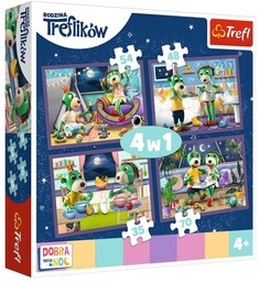 Trefl Puzzle Wieczorne rytuały Treflików Dobranoc 4w1
