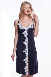 Bambusowa koszula nocna damska EVELIN M Czarny