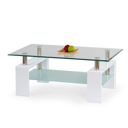 Ława szklana transparentny / biały mat / połysk