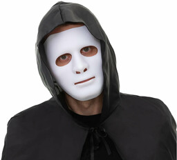 Maska na Halloween biała matowa - 1 szt.